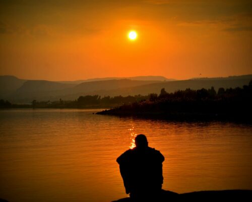 mann depression sonnenuntergang